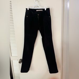DKNY black velveteen jeans / pants size 2
